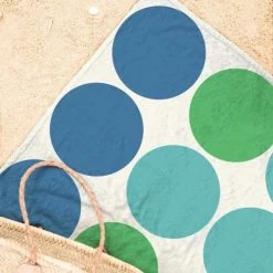 Juniqe Décoration De Jardin Serviette De Plage En éponge-velours En Bleu & Turquoise 90x180 -Gants de toilette Soldes serviette de plage en eponge velours en bleu turquoise 90x180 30