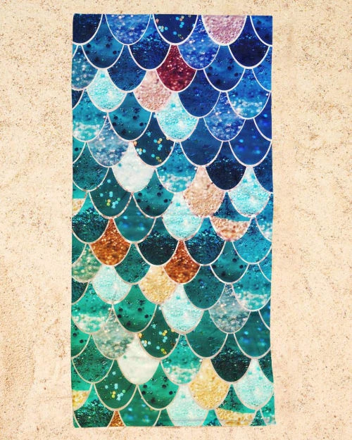 Juniqe Décoration De Jardin Serviette De Plage En éponge-velours En Bleu & Vert 90x180 4 Juniqe Décoration De Jardin Serviette De Plage En éponge-velours En Bleu & Vert 90x180 – Image 2