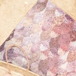 Juniqe Décoration De Jardin Serviette De Plage En éponge-velours En Gris & Violet 90x180 -Gants de toilette Soldes serviette de plage en eponge velours en gris violet 90x180 3