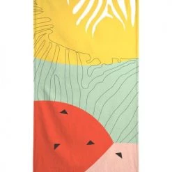 Juniqe Décoration De Jardin Serviette De Plage En éponge-velours En Jaune & Rouge 90x180