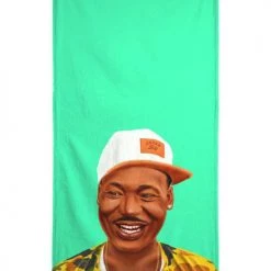 Juniqe Décoration De Jardin Serviette De Plage En éponge-velours En Marron & Vert 90x180