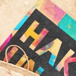 Juniqe Décoration De Jardin Serviette De Plage En éponge-velours En Multicolore & Noir 90x180 -Gants de toilette Soldes serviette de plage en eponge velours en multicolore noir 90x180 6