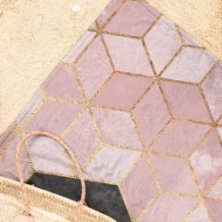 Juniqe Décoration De Jardin Serviette De Plage En éponge-velours En Noir & Rose 90x180 -Gants de toilette Soldes serviette de plage en eponge velours en noir rose 90x180 3