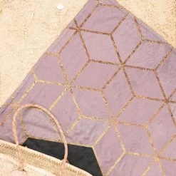 Juniqe Décoration De Jardin Serviette De Plage En éponge-velours En Noir & Rose 90x180 -Gants de toilette Soldes serviette de plage en eponge velours en noir rose 90x180 6