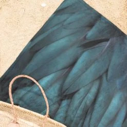 Juniqe Décoration De Jardin Serviette De Plage En éponge-velours En Noir & Vert 90x180 -Gants de toilette Soldes serviette de plage en eponge velours en noir vert 90x180 3