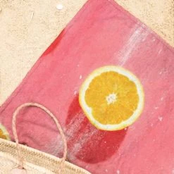 Juniqe Décoration De Jardin Serviette De Plage En éponge-velours En Rose & Rouge 90x180 -Gants de toilette Soldes serviette de plage en eponge velours en rose rouge 90x180 3