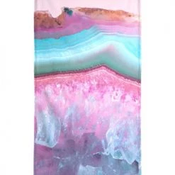 Juniqe Décoration De Jardin Serviette De Plage En éponge-velours En Rose & Turquoise 90x180