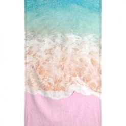 Juniqe Décoration De Jardin Serviette De Plage En éponge-velours En Rose & Turquoise 90x180