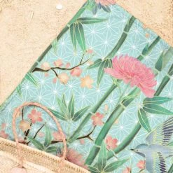 Juniqe Décoration De Jardin Serviette De Plage En éponge-velours En Rose & Turquoise 90x180 -Gants de toilette Soldes serviette de plage en eponge velours en rose turquoise 90x180 6