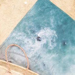 Juniqe Décoration De Jardin Serviette De Plage En éponge-velours En Rose & Turquoise 90x180 -Gants de toilette Soldes serviette de plage en eponge velours en rose turquoise 90x180 9