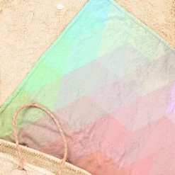 Juniqe Décoration De Jardin Serviette De Plage En éponge-velours En Rose & Vert 90x180 -Gants de toilette Soldes serviette de plage en eponge velours en rose vert 90x180 6