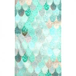 Juniqe Décoration De Jardin Serviette De Plage En éponge-velours En Turquoise & Vert 90x180