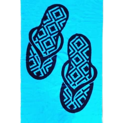 Le Comptoir De La Plage Accessoires Et Serviettes De Plage Serviette De Plage éponge Velours Bleu Turquoise Lingua 90 X 170