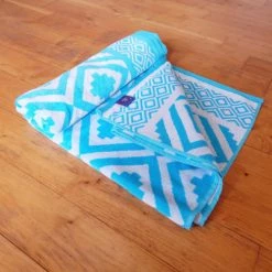 Le Comptoir De La Plage Décoration De Jardin Serviette De Plage éponge Velours Bleu Turquoise Mikonos 86 X 160 -Gants de toilette Soldes serviette de plage eponge velours bleu turquoise mikonos 86 x 160 3