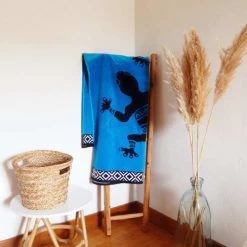 Le Comptoir De La Plage Accessoires Et Serviettes De Plage  Serviette De Plage éponge Velours Bleu Turquoise Tuko 86 X 160 -Gants de toilette Soldes serviette de plage eponge velours bleu turquoise tuko 86 x 160 1