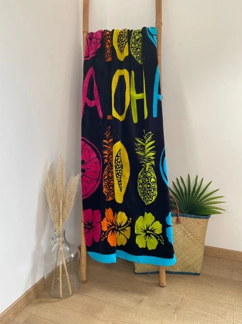 Le Comptoir De La Plage Accessoires Et Serviettes De Plage Serviette De Plage éponge Velours Jacquard Halo 100x175 470g/m² 4 Le Comptoir De La Plage Accessoires Et Serviettes De Plage Serviette De Plage éponge Velours Jacquard Halo 100x175 470g/m² – Image 2