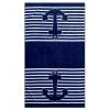 Le Comptoir De La Plage Accessoires Et Serviettes De Plage  Serviette De Plage éponge Velours Jacquard Sailor 100x175 470g/m² -Gants de toilette Soldes serviette de plage eponge velours jacquard sailor 100x175 470g m2