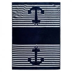 Le Comptoir De La Plage Accessoires Et Serviettes De Plage Serviette De Plage éponge Velours Jacquard Skipper 140x200 420g/m²