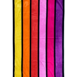 Le Comptoir De La Plage Accessoires Et Serviettes De Plage Serviette De Plage éponge Velours Muticolore Happy Chic 100 X 175