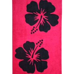 Le Comptoir De La Plage Décoration De Jardin Serviette De Plage éponge Velours Rose Bunga 86 X 160