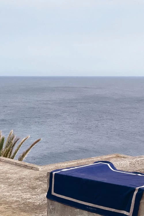 LA SERVIETTE PARIS Accessoires Et Serviettes De Plage Serviette De Plage XXL Coton Bio 500Gr/m² Bleu Cadre Crème 200 X 200 5 LA SERVIETTE PARIS Accessoires Et Serviettes De Plage Serviette De Plage XXL Coton Bio 500Gr/m² Bleu Cadre Crème 200 X 200 – Image 3