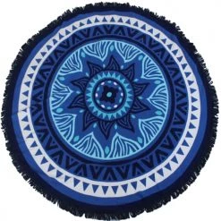 Le Comptoir De La Plage Accessoires Et Serviettes De Plage  TWILIGHT - Serviette De Plage Ronde Microfibre Bleu 140